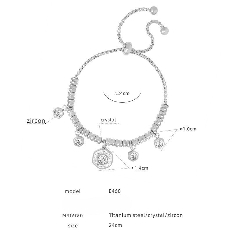 Wholesale Butterfly Heart Round Titanium Steel Bracelet